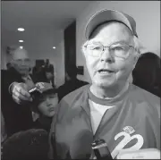  ?? AP file photo ?? Rep. Joe Barton, R-Texas, speaks to reporters June 14 on Capitol Hill in Washington. Barton recently apologized after a nude photo of him circulated on social media.