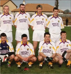  ??  ?? ark on December 30, 2007. Back (from left): Collie Byrne, Terry Gainfort, Nicky O’Sullivan, : Tom Byrne, David Walsh, Peter Hughes (a late addition to the team due to the absence of Páraic Curtis, Colm Farrell. It was Jason Ryan’s first game as Wexford manager.