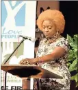  ??  ?? Chloe Garth-Fielder, a Darlington teacher, introduces state NAACP President Phyllis Blake.