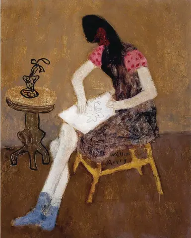  ??  ?? Milton Avery (1885-1965), March Sketching (The Artist’s Daughter), ca.1940-45. Oil on panel, 20 x 16 in. (AVE-059-OM).