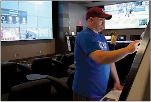  ?? The Sentinel-Record/CASSIDY KENDALL ?? Cecil Thronberry of Bryant places a wager using a new sporting kiosk on Aug. 29 at Oaklawn Racing Casino Resort in Hot Springs. Combined wagering at Oaklawn and Southland in West Memphis totaled $5.2 billion in the latest fiscal year, according to state records.