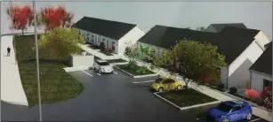  ??  ?? An artists impression of the planned social housing developmen­t on the site of the former sand quarry at Forset View in Mallow.