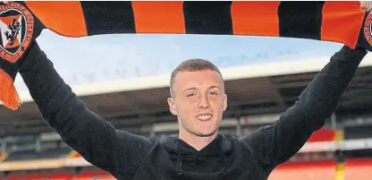  ?? Pictures: SNS/Dundee United FC. ?? Scotland U18 keeper Jack Newman at Tannadice after becoming the first signing under new Tangerines boss Micky Mellon, top.