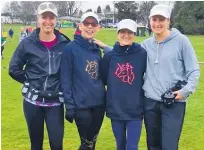  ??  ?? Imogen's mother, Sarah Carter (second right), at the Taupo¯
Marathon in August with friends and running mates (from left) Colleen Keys, Jan Smeaton and Kim Gillies. Jan and Sarah are wearing Running for Imo hoodies.