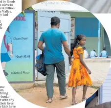  ?? PHOTO / AIJAZ RAHI ?? Jaidul Islam dropping his daughter Jerifa off a government school in Bengaluru, India.