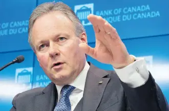  ?? ADRIAN WYLD/THE CANADIAN PRESS FILES ?? With the economy showing continued signs of strength, Bank of Canada governor Stephen Poloz is widely expected to hike interest rates again soon.