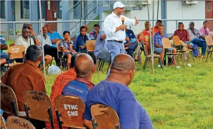  ?? Sampras Anand ?? FijiFirst General Secretary, Aiyaz Sayed-Khaiyum, while addressing the crowd during day two of the FijiFirst party 2022 General Election rally at Narain Park in Savusavu Town on November 29, 2022 Photo: