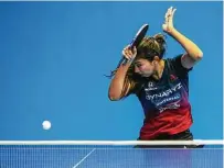  ?? Karen Warren / Staff photograph­er ?? Melanie Diaz, 25, of Puerto Rico, practices earlier this month at the Houston Internatio­nal Table Tennis Academy in Katy.