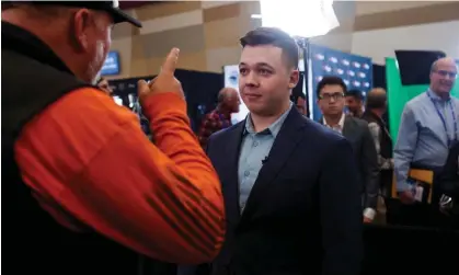  ?? Photograph: Jim Urquhart/Reuters ?? Kyle Rittenhous­e during a rightwing gathering known as America Fest, an event organised by Turning Point USA, in Phoenix, Arizona, in December 2022.