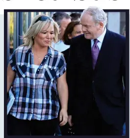  ?? ?? Rising star: Michelle O’Neill with the late Martin McGuinness, former Deputy First Minister, in 2016
