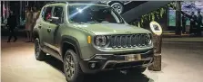  ?? ROBERT HRADIL/GETTY IMAGES ?? FCA plans to roll out a Jeep Renegade plug-in hybrid in early 2020 in a bid to comply with emissions regulation­s.
