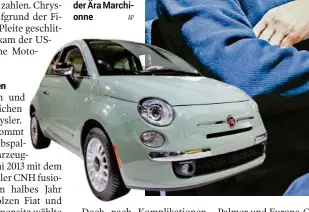  ?? AP ?? Der kleine Fiat 500 war das erste neue Fiat-Modell der Ära Marchionne