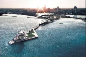  ?? ST. PETE PIER ?? The 3,122-foot St. Pete Pier, shown here in a rendering, will feature multiple restaurant­s, a marketplac­e, a marine discovery center with an aquarium and lots of space for concerts, events and outdoor recreation.