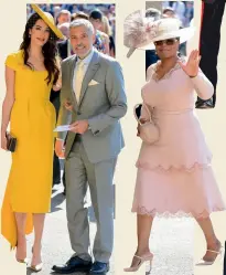  ?? — AP, AFP ?? ( From left) Priyanka Chopra; Idris Elba with fiancee Sabrina Dhowre; Tennis star Serena Williams with husband Alexis Ohanian; George Clooney ( above) with wife Amal Clooney; Oprah Winfrey and former England footballer David Beckham with wife Victoria Beckham at the wedding.