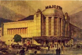  ??  ?? A drawing of the Majestic Theatre by Fan Wenzhao, 1941.