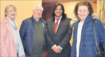  ?? (Pic: John Ahern) ?? Producer, Girish Paul, chatting with, l- r: Heather Smith, Robin Smith and Rev. Clodagh Yambasu, following last Saturday night’s show.