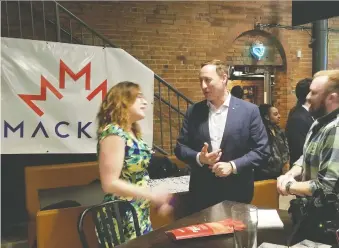  ?? JEFF LABINE ?? Federal Conservati­ve leadership candidate Peter Mackay hosted Edmontonia­ns at the University of Alberta’s Dewey’s, the students’ union pub, on Wednesday.