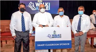  ?? ?? Richard de Zoysa - Chairman Walk A Mile, Rev Marc Billimoria – Warden STC, Charu Seneviratn­e – CEO Ideal Automobile­s, Tilan Wickremasi­nghe –Secretary OBA STC