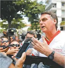 ?? FERNANDO FRAZÃO/AGÊNCIA BRASIL ?? Bolsonaro na saída da Escola de Educação Física do Exército, na Urca