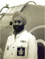  ??  ?? Sqn Ldr Meher Singh, CO No.6 Squadron IAF with his Hurricane