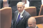  ?? REUTERS ?? Benjamin Netanyahu at the swearing-in ceremony for the new Israeli parliament in Jerusalem on Nov 15.