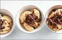  ?? FOOD STYLIST: SIMON ANDREWS. DAVID MALOSH/THE NEW YORK TIMES ?? Peanut butter, maple syrup, oat creamer, a dash of salt and vanilla go into the recipe for Easy Vegan Peanut Butter-maple Ice Cream. This four-ingredient, easy vegan treat is ready to be the star of your summer.