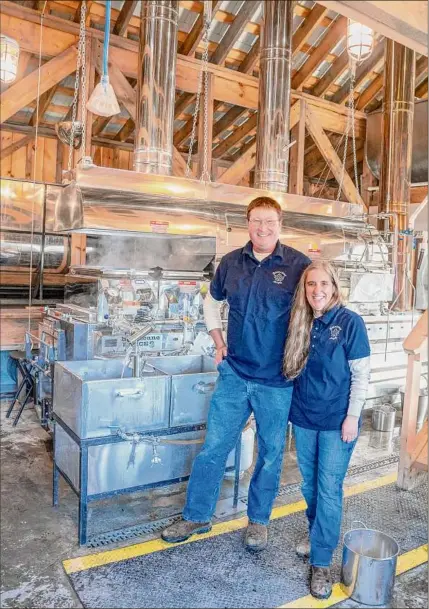  ?? Photos by Courtney Dudley / Special to the Times Union ?? Shaun and Dawn Sisson call their business “Bitterswee­t” because it is a labor of love and “definitely a challenge.” Both of their families were maple sugar-makers in previous generation­s.