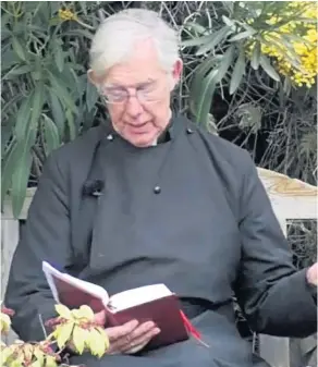  ??  ?? The Very Rev Dr Robert Willis, the Dean of Canterbury, taking morning prayer – Q1
