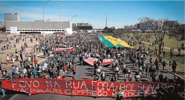  ?? // EP ?? El llamamient­o del #19JForaBol­sonaro ha sido la segunda gran marcha contra el Gobierno en un mes