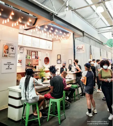  ?? ?? Soul: Food & Culture’s busy counter in Krog Street Market.