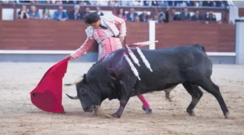  ?? // ÁNGEL DE ANTONIO ?? Roca Rey, en un derechazo a Peluquino, un toro reseñado como sobrero para Luque en Dax