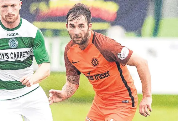  ??  ?? James Keatings looks set to lead Dundee United’s line when they travel to face Falkirk in the Championsh­ip on Saturday.