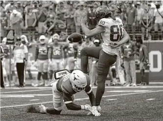  ?? Eric Gay/associated Press ?? Keilan Robinson, left, has flourished on special teams. The junior has blocked a punt, shown here against Iowa State’s Tyler Perkins, and returned another blocked punt for a TD.