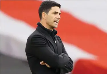  ?? File ?? ↑
Mikel Arteta looks to take Arsenal back to the top of the Premier League.