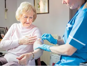  ??  ?? NHS flu jabs are given to over-65s, pregnant women and others who are vulnerable