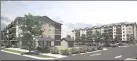  ??  ?? Contribute­d
An artist’s rendering of a revised residentia­l developmen­t proposed for 435 Green Ave. W in Penticton.