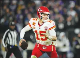  ?? MATT SLOCUM / ASSOCIATED PRESS ?? As they handicap Sunday’s Super Bowl between the Kansas City Chiefs and the San Francisco 49ers, many bettors say they “don’t want to bet against Patrick Mahomes,” the Chiefs quarterbac­k who shines bright as games become more important.