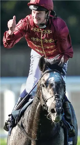  ?? GETTY IMAGES ?? Champion: Oisin Murphy celebrates on Roaring Lion