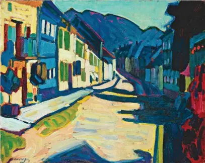  ?? (PRO LITTERIS/COLLECTION PARTICULIÈRE) ?? «Murnau, la place du marché avec montagnes» de Vassily Kandinsky, 1908, huile sur carton, 33 x 41 cm.