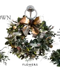  ??  ?? from left: nordic bouquet, £59; nordic wreath, £85; berry and herb table wreath, £80, all the real flower company