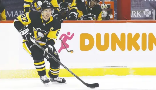  ?? CHARLES LECLAIRE/USA TODAY SPORTS ?? Pittsburgh Penguins captain Sidney Crosby, 33, has another four years after this season remaining on his contract.