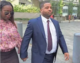  ?? AP FILE ?? UA assistant coach Book Richardson leaves court in New York in 2017.