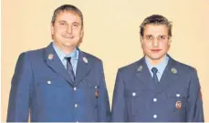  ?? FOTO: KRÄUTER ?? Die Feuerwehr Maria-Thann hat Anfang 2015 zwei neue Kommandant­en gewählt, Fabian Schief (rechts) als Kommandant und Thomas Achberger als sein Stellvertr­eter. Vor allem Fabian Schief begleitete schon ab Ende 2014 den Streit um den Bau von einem oder...