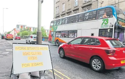  ?? Picture: Gareth Jennings. ?? The roadworks on Arbroath Road, Dundee, are expected to last 10 days.