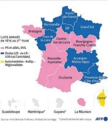  ??  ?? Le parti de Marine Le Pen, qui espérait conquérir au moins une région à dix mois de la présidenti­elle, n’en a remporté aucune, dimanche.