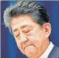  ?? AP ?? Shinzo Abe announces his resignatio­n on Friday.