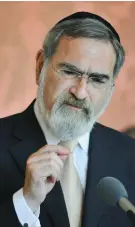  ?? (Reuters) ?? A TOUGH act to follow. Current Chief Rabbi Lord Jonathan Sacks.