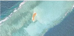  ?? AFP ?? An image taken on Nov 4 shows a new land formation in the Spratly Islands.