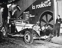  ??  ?? Top: the Franchis and friends en route to Corsica. Right: Pierre Franchi at La Roulotte with his 540K shortly after delivery, wearing temporary plates