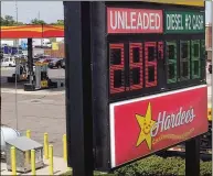 ?? TY GREENLEES / STAFF ?? Gas prices have risen 2025 cents per gallon over the past week and may hit $3 per gallon — as seen at Love’s truck stop on Edwin C. Moses Boulevard — by the upcoming holiday weekend, according to analysts.